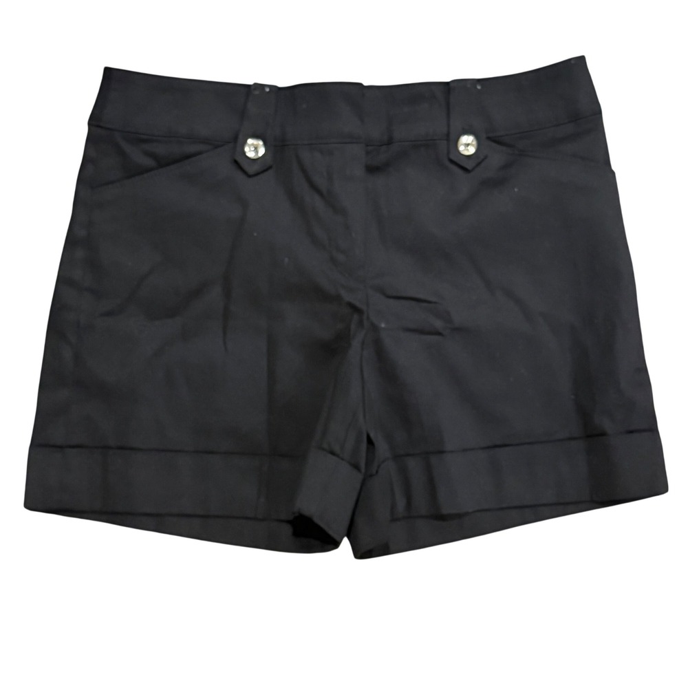 White House Black Market Black Cuffed Tailored Dress Shorts Size 6 NWT